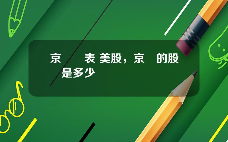 京東報表 美股，京東的股價是多少